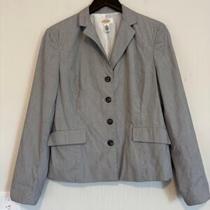 Vintage Talbots Blazer Woman’s size 8 black and white pinstriped